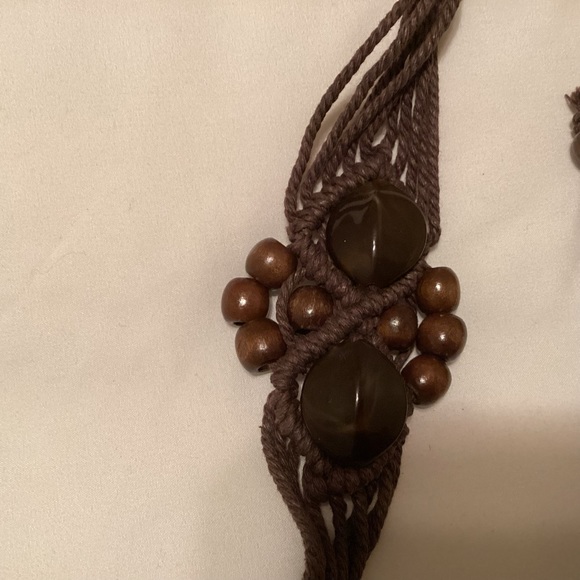 Boho handmade macrame belt, self tie - Picture 3 of 9